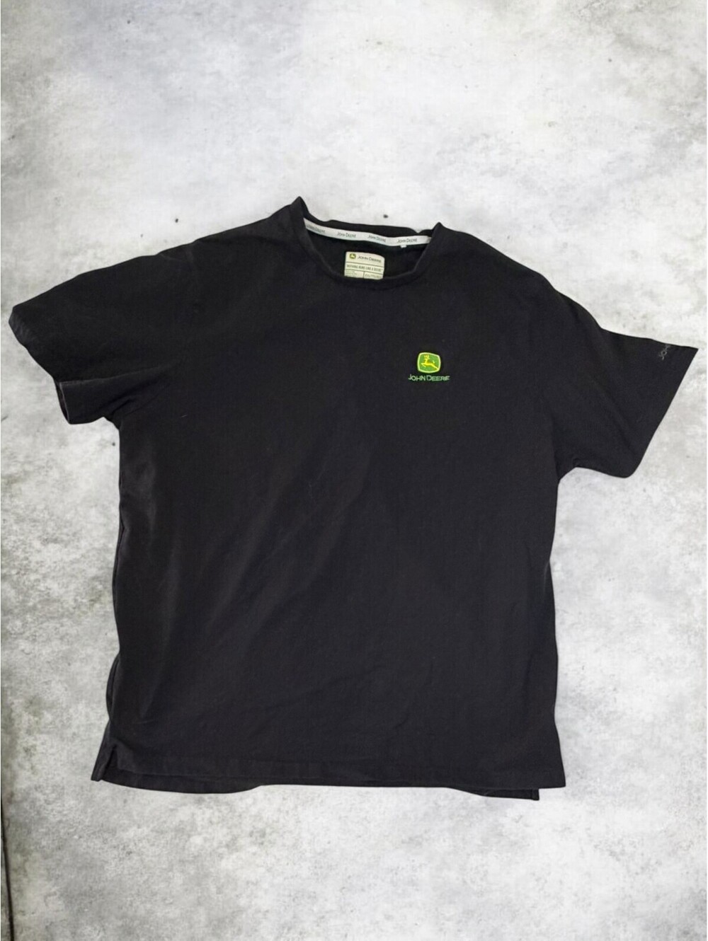 John Deere Men's Black Cotton T-Shirt XXL with Logo